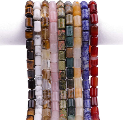 Natural Blue Sodalite Cylinder Stone Loose Semi Gemstone Beads for Jewelry Making 10mmx14mm 38cm