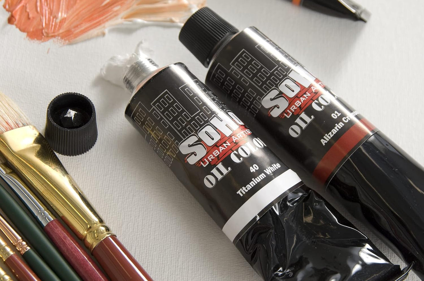 Soho Urban Artist Oil Paint - Cadmium Red Medium Hue, 170 ml Tube - Best Valued Oil Colors for Painting, Excellent Pigment Load