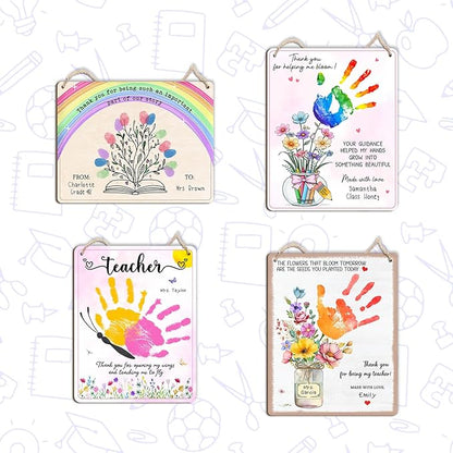 DIY Butterfly Handprints Craft Sign Gift for Daycare PreK Preschool Kindergarten Teacher, Butterfly Craft Teacher Appreciation Keepsake, End of Year Gifts from Students, Thank You For Opening My Wings