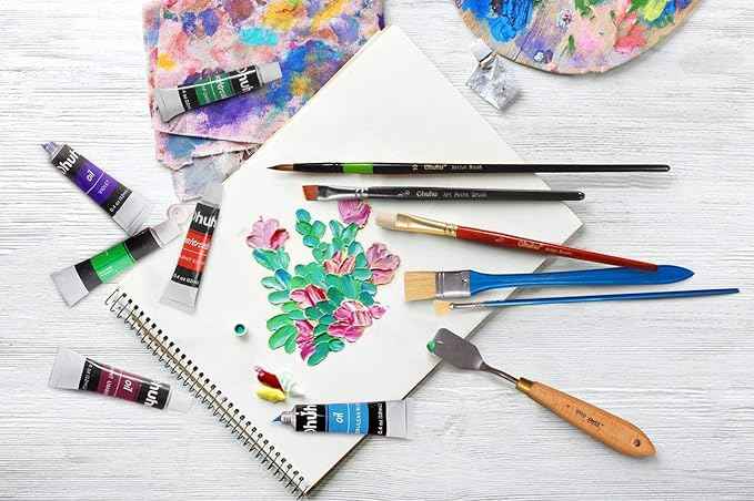 Ohuhu Oil Paint Set, 36 Oil-Based Colors, 12ml/0.42oz x 36 Tubes Non-Toxic Oil Painting Set Supplies for Canvas Painting Artist Kids Beginner Adult Classroom Student Art Supplies Gift DIY