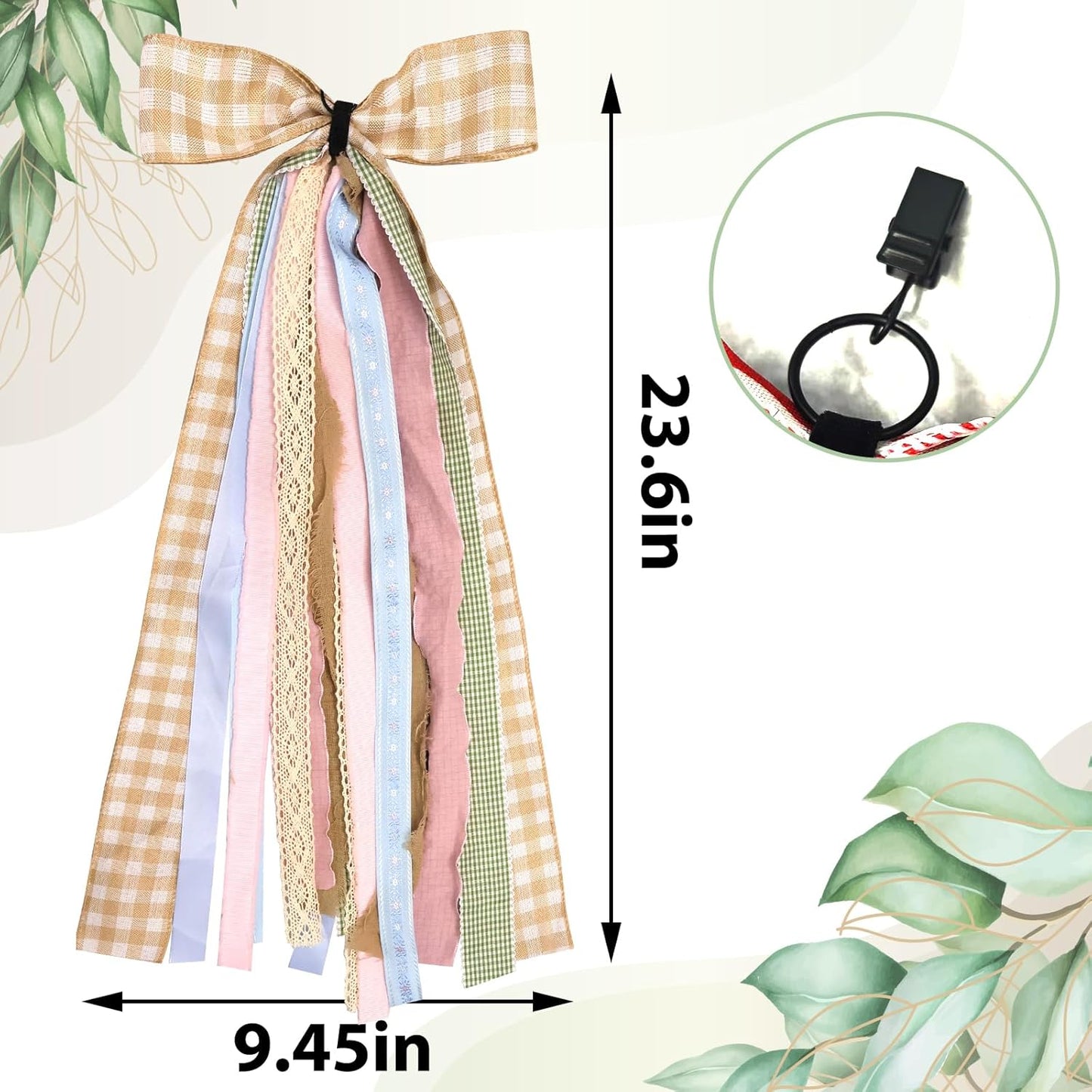 Large Fall Ribbons Bow for Wreath, Orange White Buffalo Plaid Fabric Ribbons Set Assorted Lace Ribbon Blue Pink Clip-On Wreath Sash Ribbon Bundle for Fall Thanksgiving Home Indoor Outdoor Decor - Crafty Corner