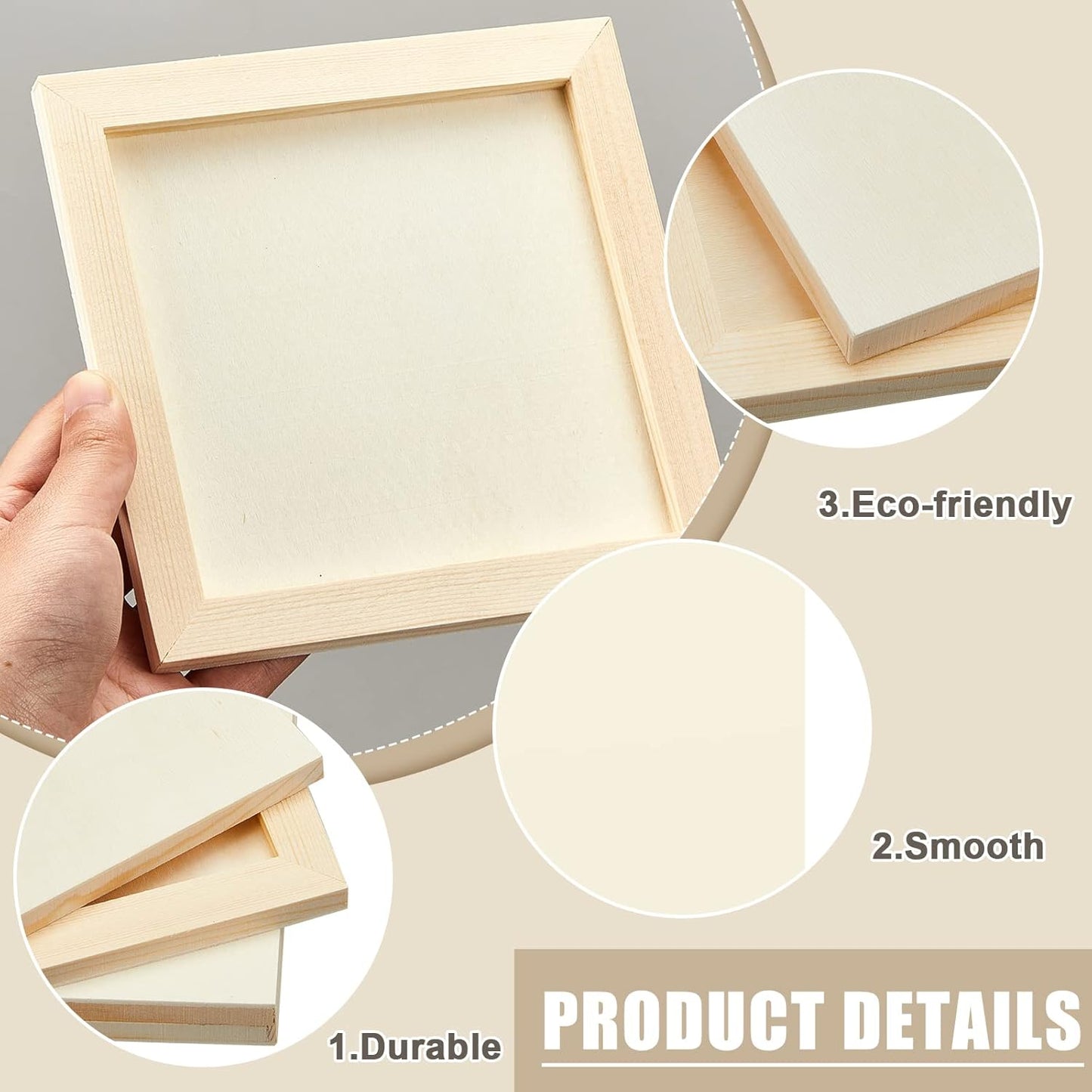 Kathfly 24 Pcs 6x6'' Wood Panel Boards, Unfinished Wood Canvas Panels for Painting Crafts DIY Drawing Pouring Art Projects
