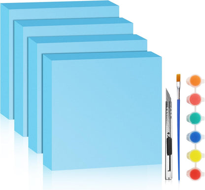 LuckyFoam Blue 4 Pack 12x12x2 inch Foam Sheets 2 Inch Thick Polystyrene Rectangles XPS Foam Board Craft for Insulating DIY Modeling Art Supplies - Crafty Corner