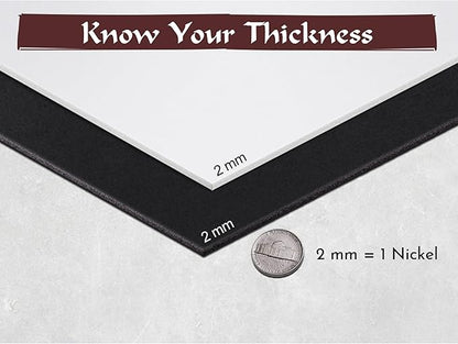 Shape Retention EVA Cosplay Foam - 2mm Thick (Black) X-Large 35”x59” High Density EVA Craft Foam Sheets - Premium 85 kg/m3 Heat Shape Material for DIY, Comic, Con or Halloween Costumes - The Foamory