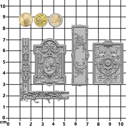 Art Mold for Polyclay Air Dry Clay Plaster, Frame and Plaque