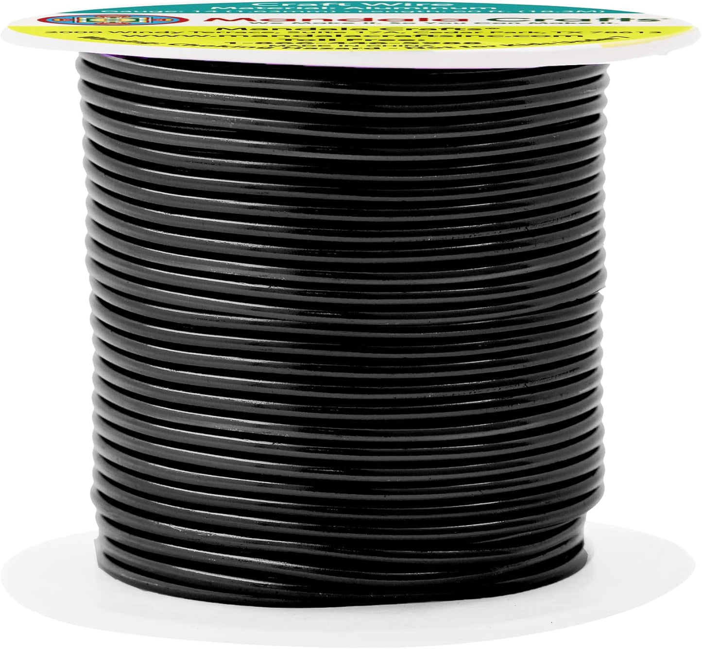 Mandala Crafts 14 Gauge Anodized Aluminum Craft Wire for Jewelry Making - 60 FT Colored Flexible Black Wire - Bendable for Bonsai Armature Crafting Sculpting - Crafty Corner