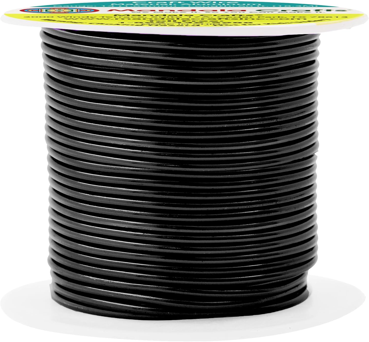 Mandala Crafts 14 Gauge Anodized Aluminum Craft Wire for Jewelry Making - 60 FT Colored Flexible Black Wire - Bendable for Bonsai Armature Crafting Sculpting - Crafty Corner