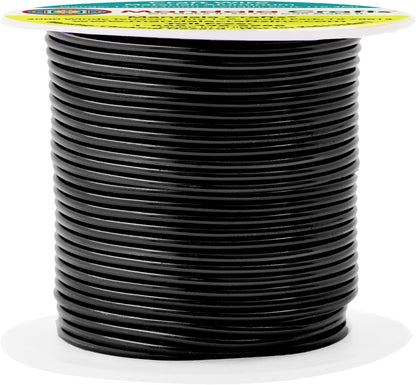 Mandala Crafts 14 Gauge Anodized Aluminum Craft Wire for Jewelry Making - 60 FT Colored Flexible Black Wire - Bendable for Bonsai Armature Crafting Sculpting - Crafty Corner