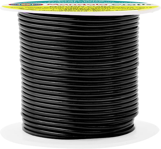 Mandala Crafts 14 Gauge Anodized Aluminum Craft Wire for Jewelry Making - 60 FT Colored Flexible Black Wire - Bendable for Bonsai Armature Crafting Sculpting - Crafty Corner