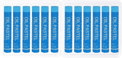 PATIKIL Sky Blue Oil Pastels, 12Pcs Soft Oil Crayons Creamy Pastels Stick Art Supplies for Art Painting Drawing Blending Graffiti for Artists Beginners