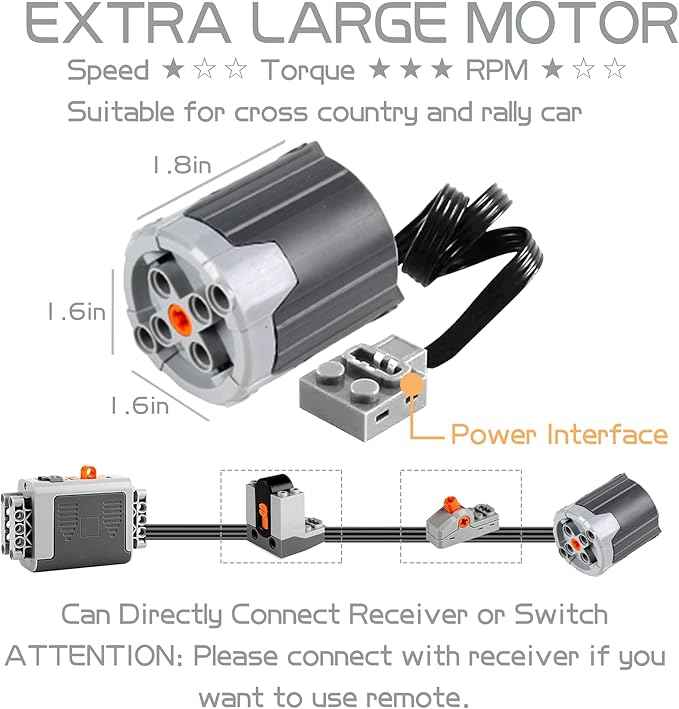 54PCS Power Function Motor Set, Infrared Remote Control&Battery Pack Motor Kit, Compatible with Building Blocks,Technic Sets, Light Electric Functions Motors and Gears, Kid&Adult