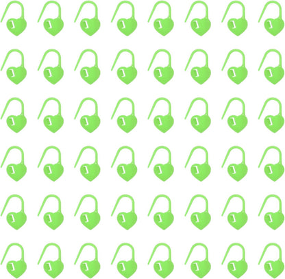 uxcell 200pcs Stitch Markers for Crocheting, Heart Shaped Crochet Marker Needle Clip Counter for Knitting Clothing Tag DIY Craft,Green