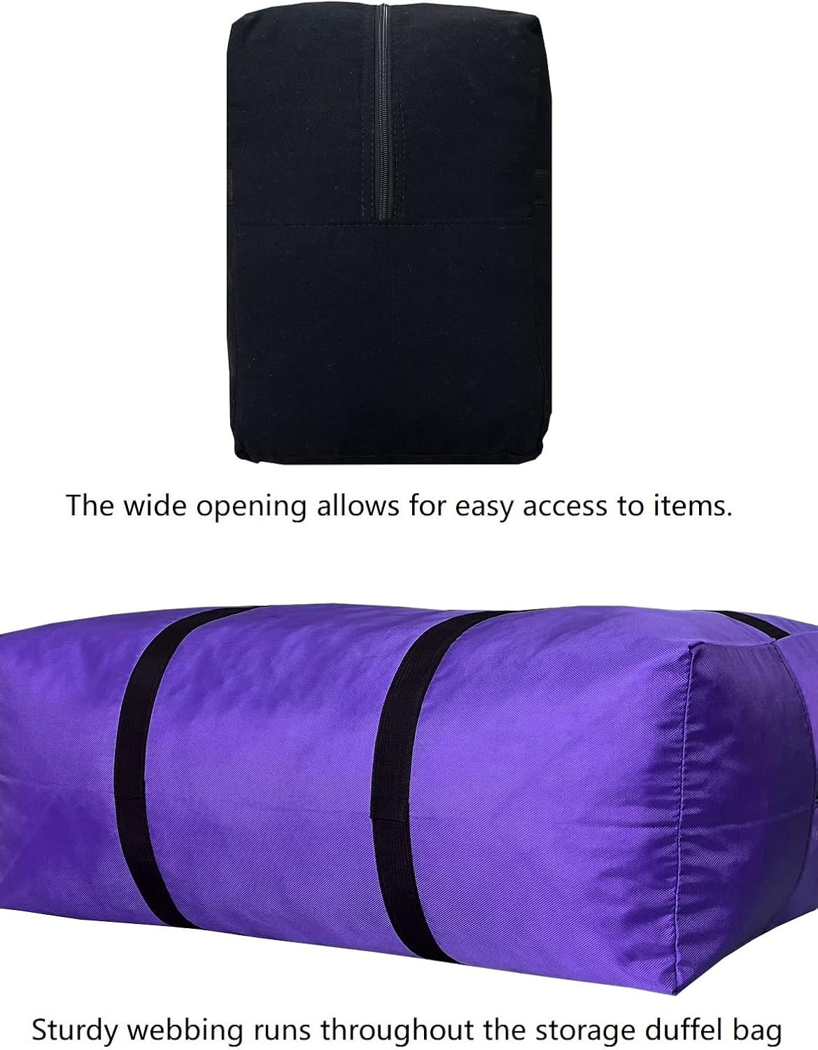 Extra Large Duffle Bag for Travel, Big Foldable Storage Bag - Blue