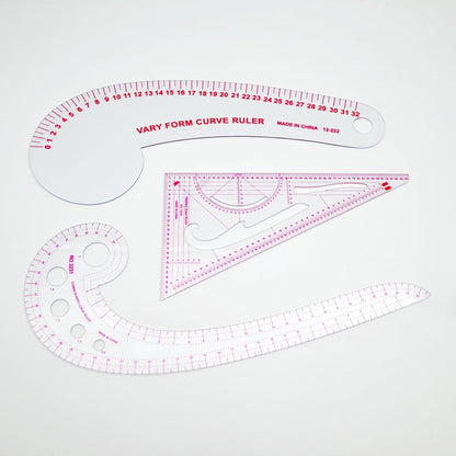 Fashion Clear Metric Sewing Ruler Set,French Curve Pattern Rulers for Beginners, Tailors, Designers, Quilting, Embroidery, Cross Stitch, Crochet, Knitting 9pcs