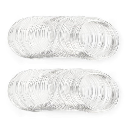 200 Loops Memory Steel Wire for Jewelry Making Supplies, 0.6mm Bangle Bracelet Wire Memory Beading Wire for Art Creation Necklace DIY Crafts Making (Silver) - Crafty Corner