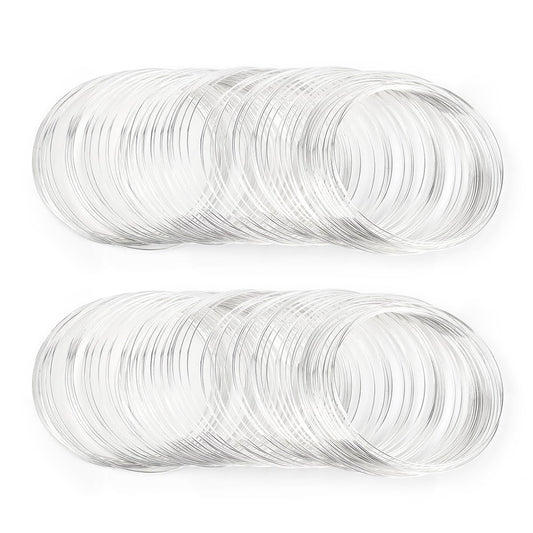200 Loops Memory Steel Wire for Jewelry Making Supplies, 0.6mm Bangle Bracelet Wire Memory Beading Wire for Art Creation Necklace DIY Crafts Making (Silver) - Crafty Corner