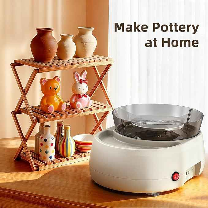 Pottery Wheel for Beginners - Upgraded Pottery Wheel with 6" Turntable with Two-Way Rotation, 2.2lb Clay, Art Supplies Sculpting Tools, Craft Gifts for Teens Kids Adults (Grey)