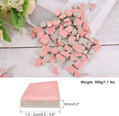 uxcell 500g/1.1LB Irregular Ceramics Mosaic Tiles, 1.3-2 cm Bulk Stained Ceramic Mosaic Pieces Stones Mosaic Kits for DIY Art Craft Projects Home Decor, Beige
