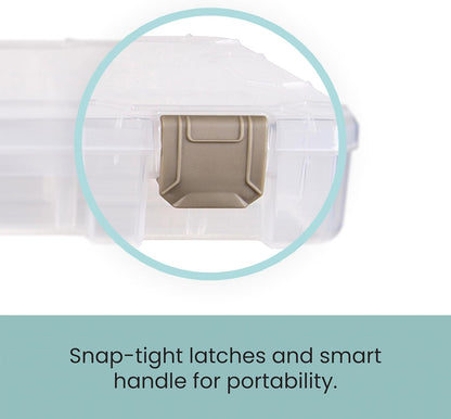 ArtBin Floss Finder Box: Clear Sewing Organizer with 6 Compartments, 12 Dividers, Durable - Perfect for Embroidery Floss and Small Sewing Supplies Storage