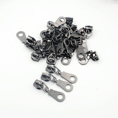 Leekayer #5 Black Nickel Metallic Nylon Coil Teeth Zippers by The Yard Bulk 10 Yards Zipper Tape with 25pcs Black Nickel Sliders for DIY Sewing Tailor Craft Bag(Black)