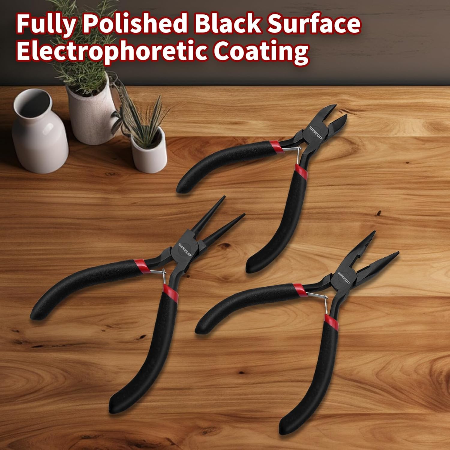 WISEUP 3 Pcs Jewelry Pliers Set - Needle/Chain Nose, Round Nose and Wire Cutters for Jewelry DIY Craft，Repair & Wire Wrapping - Crafty Corner