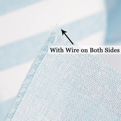 MEEDEE Blue White Stripe Ribbon 2.5 Inch Light Blue Wired Ribbon for Baby Boy Wreath, Baby Shower Elephant Wreath Diaper Cake Supplies, 10 Yards - Crafty Corner