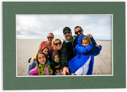 5x7 Mat for 8.5x11 Frame - Precut Mat Board Acid-Free Hunter Green 5x7 Photo Matte For a 8.5x11 Picture Frame, Premium Matboard for Family Photos, Show Kits, Art, Picture Framing, Pack of 10 Mats