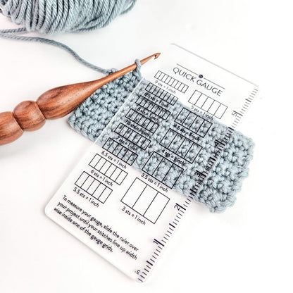 Quick Gauge Ruler, Gauge Ruler for Knitting and Crochet, Scarf Keychain Knitting No Counting Needed, Slide Sewing Rulers and Guides for Fabric Stitch Measuring Crochet Tool(2pcs)