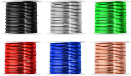 Mandala Crafts 13 Gauge Anodized Aluminum Craft Wire for Jewelry Making - 300 FT Colored Flexible Silver Copper True Blue Black Red Kelly Green Wire - Bendable for Bonsai Armature Crafting Sculpting - Crafty Corner