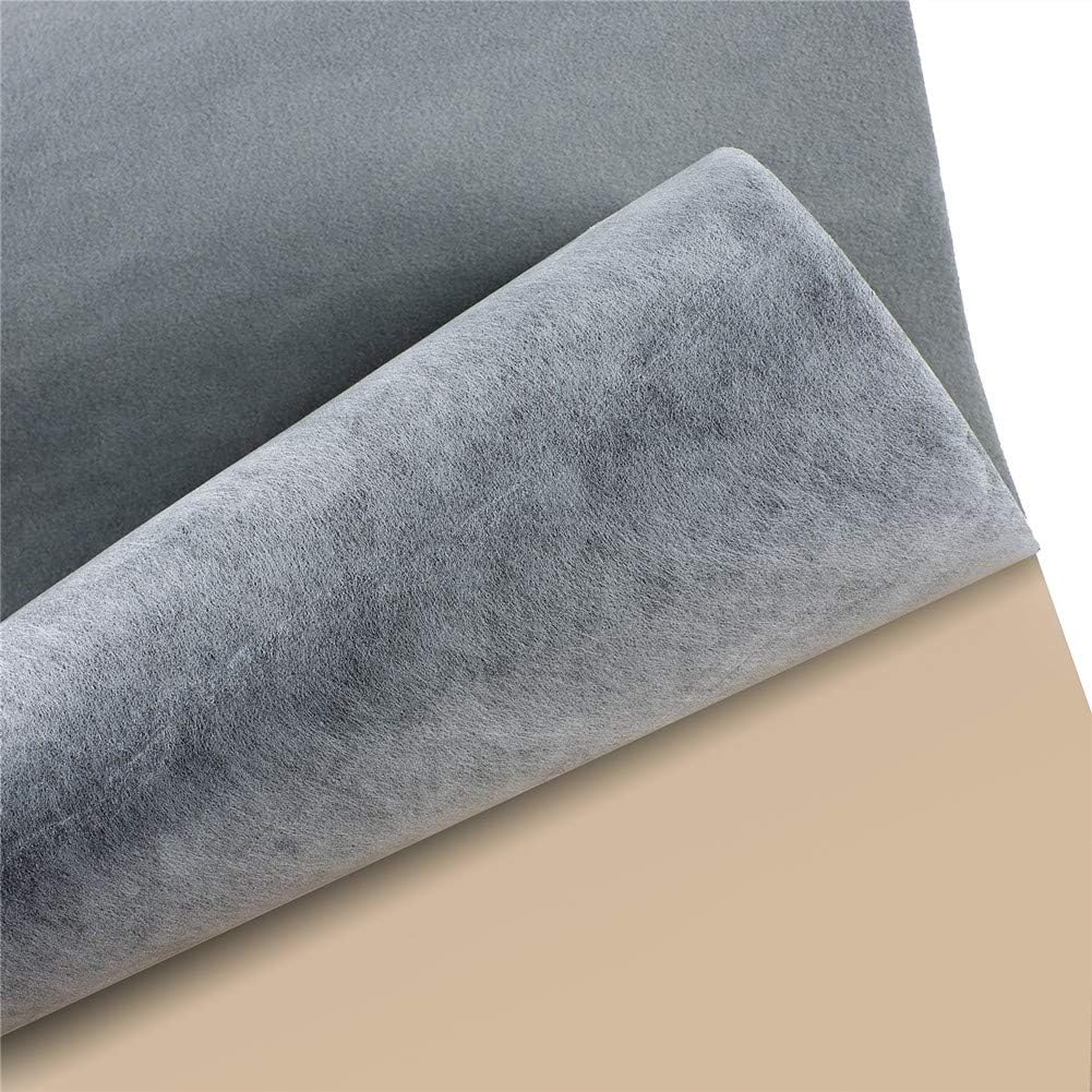 2PCS Self Adhesive Felt Sheets, DIY Felt Adhesive Sheet for Art & Crafts, Peel and Stick Felt for Drawer/Jewelry Box Felt Liner, Solid Color Felt Wallpaper (14.6" x 39.4", Grey)