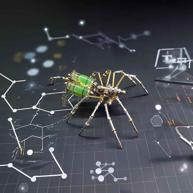 Mechanical Metal DIY 3D Insect Brass Puzzle Model Kits Puzzle for Adults, Steampunk Electric Mechanical, Assembly DIY Gift Craft Hobby for Men for Family and Friends(Gatling Spider)