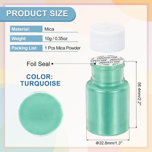 uxcell 10g/0.35oz Cosmetic Grade Mica Powder, 600 Mesh Mica Powder Natural Resin Epoxy Pigment Powders for Casting Resin, Candle Dye, DIY Nail Polish and Lip Gloss, Turquoise
