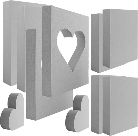 BAOFALI 8 Pcs Large Stamping Foam Grey Moldable Heart Foam Stamps Plastic Dry Foam Stamp Pad Cut and Dry Foam Stamping Foam Block for Sculpture, Modeling, DIY Arts and Handicrafts Projects - Crafty Corner
