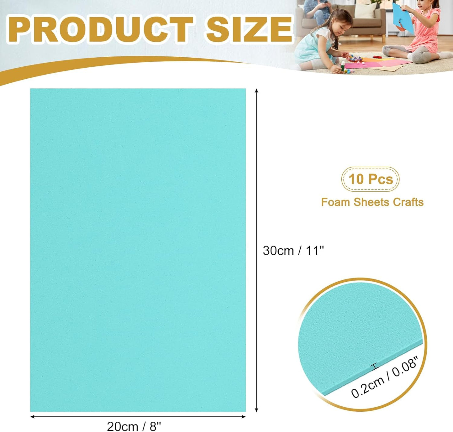 uxcell 10 Pcs Green EVA A4 Foam Sheets Crafts, 12 x 8 Inch Foam Paper for DIY Crafts Project Classroom Scrapbook Art Cards Home Office Decoration (2mm Thick)