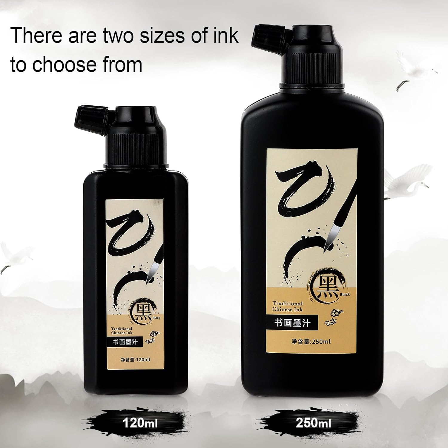 250 ML/8.8 OZ Calligraphy Ink - Versatile Elegance Chinese Brush Ink for Beginner Practice Traditional Art Works and Japanese Brush Black Ink - Crafty Corner