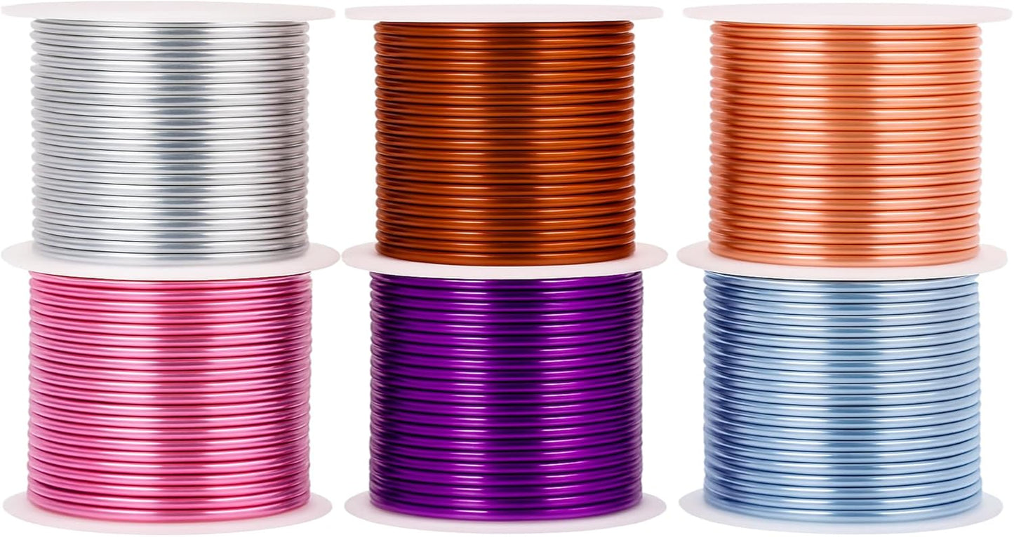 Mandala Crafts 13 Gauge Anodized Aluminum Craft Wire for Jewelry Making - 300 FT Colored Flexible Silver Copper Purple Pink Brown Ice Blue Wire - Bendable for Bonsai Armature Crafting Sculpting - Crafty Corner