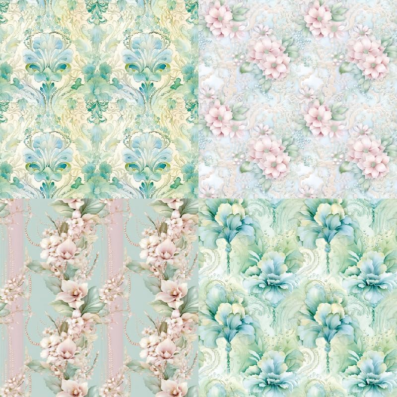 Vintage Green Floral Scrapbook Paper Pad Color Patterned Paper 6×6,24 Sheets Single-Sided Flower Scrapbooking CardStock Papers Pad for Holiday Cardmaking DIY Origami Journaling. - Crafty Corner
