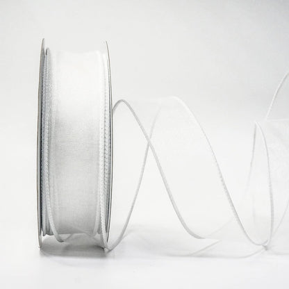 CT CRAFT LLC Sheer Organza Wired Ribbon 1.5" x 50Yards White for Wedding Chair Bow Flora Bouquet Gift Wrapping Christmas Tree Home Decor Wreath - Crafty Corner