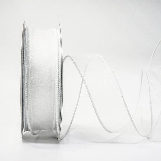 CT CRAFT LLC Sheer Organza Wired Ribbon 1.5" x 50Yards White for Wedding Chair Bow Flora Bouquet Gift Wrapping Christmas Tree Home Decor Wreath - Crafty Corner