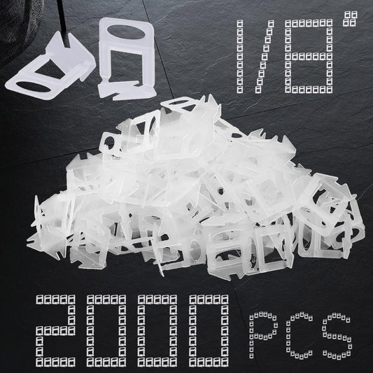 Tile Leveling System Clips 1/8" 2000 Piece 3.0mm Tile Leveler Clips DIY Tile Spacers Tile Leveling Clips for Professional Ceramic Tile and Stone Installation