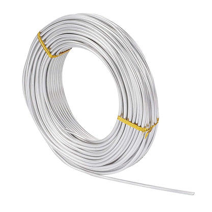 FASHEWELRY 82 ft Aluminum Craft Wire 9 Gauge Silver Metal Bendable Sculpting Floral Wire for Jewelry Craft Doll Skeleton Bonsai