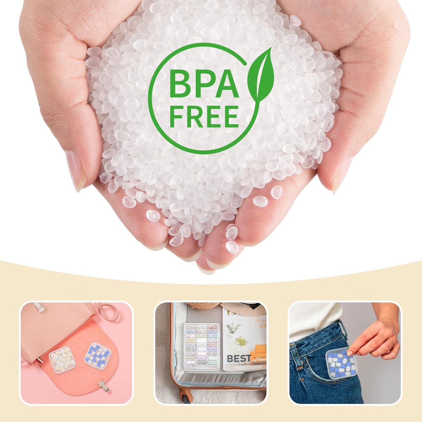 Mathtoxyz Bead Organizer Box(Red,Yellow,Blue), 31Pcs Small Bead Organizers and Storage Plastic Cases Mini Clear Containers Boxes with Hinged Lid and Rectangle for Bracelet Making DIY Jewelry Craft