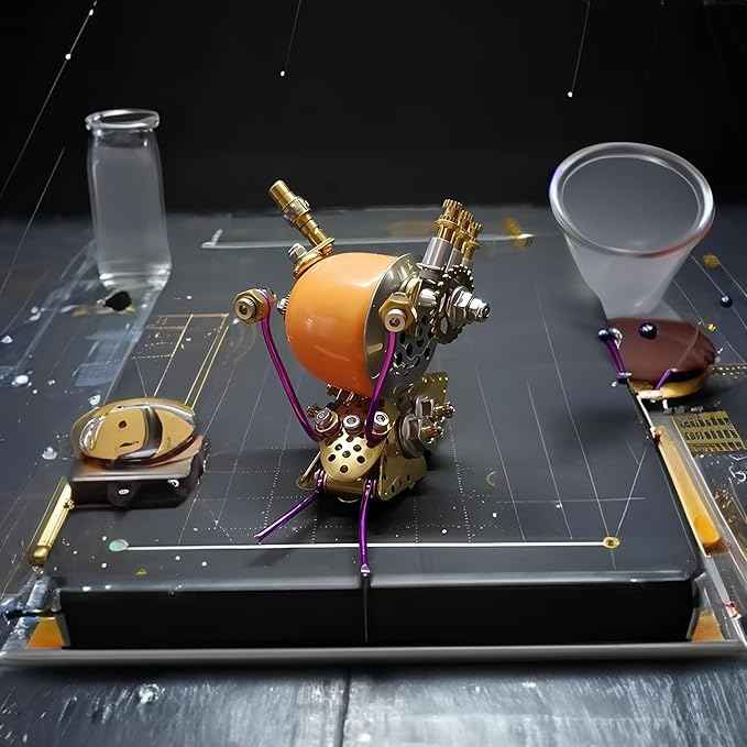 3D Steampunk Mechanical Snail Model Kit – DIY Metal Brass Puzzle for Adults, Retro Collectible Robot Sculpture Craft Gift (Snail-O)