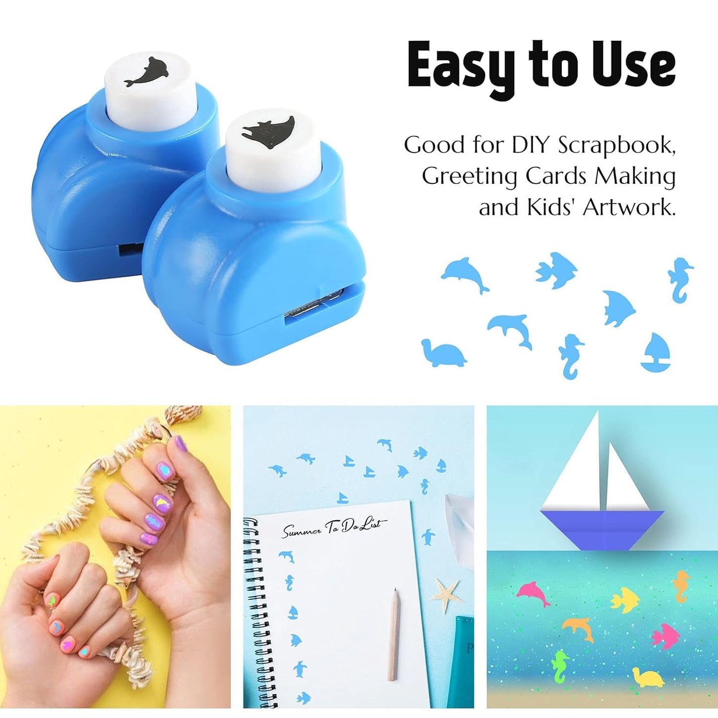 LOVEINUSA 10-Piece Sea Animal Shaped Craft Punch Set for DIY Crafting, Scrapbooking, Journaling, Greeting Cards, Photo Albums, Envelope Punch Board and Festival DIY Paper Projects - Crafty Corner