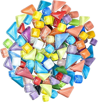 Totority DIY Mosaic Supplies Crystal Glass for Home Decor Easy to Apply Frames Tables and Stepping Stones for Creative Projects
