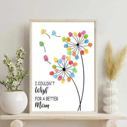 Physkoa Handprint Art Kit for Mom – Mommy Keepsake Craft with Poem & Frame – DIY Handprint Gift from Kids, Baby, Daughter, Son – Mother’s Day, New Mom, Birthday Present(2 Art Styles Included)