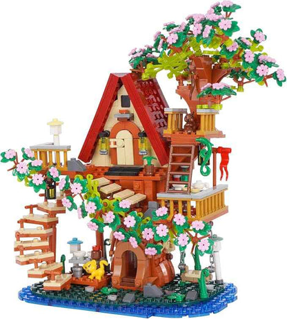 3 in 1 Cherry Blossom Tree House Building Set, 959 PCS Flowers Tree House Architecture Building Blocks Gift for Adults Teens