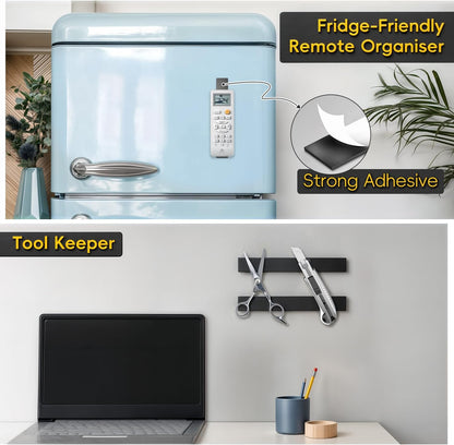 Magnetic Strips Self Adhesive,6 Pack 6" x 1" (150 x25 x 2 mm) Sticky Back Magnet Tapes, Flexible Durable Magnet Stickers for Classroom Office Kitchen, Fridge, DIY, Crafts