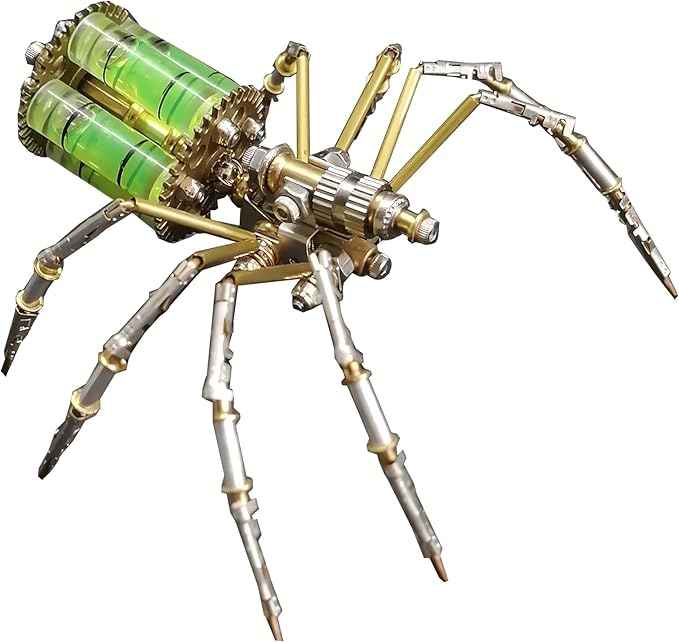 Mechanical Metal DIY 3D Insect Brass Puzzle Model Kits Puzzle for Adults, Steampunk Electric Mechanical, Assembly DIY Gift Craft Hobby for Men for Family and Friends(Gatling Spider)