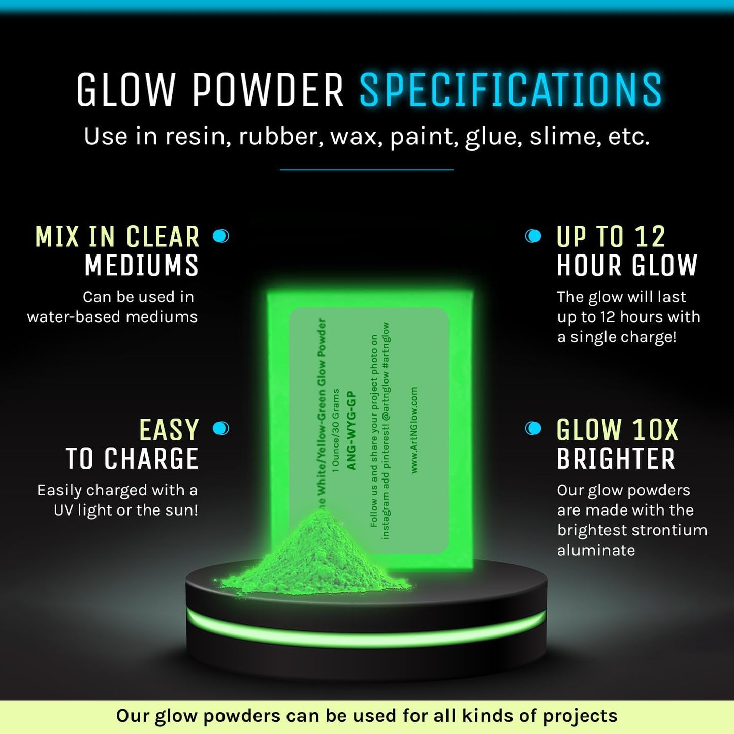 Glow in The Dark Pigment Powder - Neutral and Fluorescent Color for Art Painting, Fine Art, Nail Art Paint, and DIY Crafts - Long Lasting 10+ Color Options - Fluorescent Pink - (1 Kilogram)